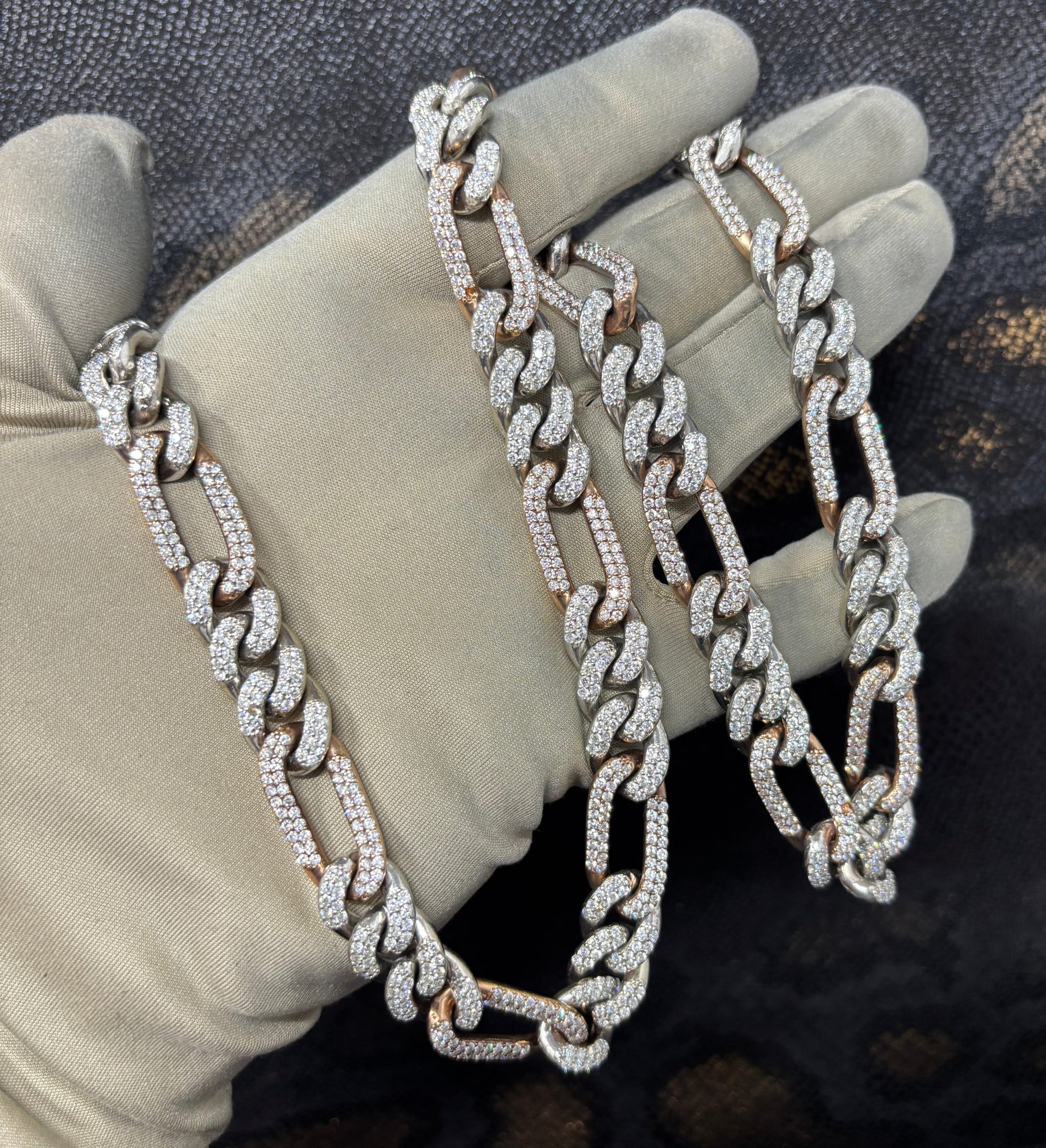 Bijoux Liquidation | Neuf 12.5mm Figaro diamant