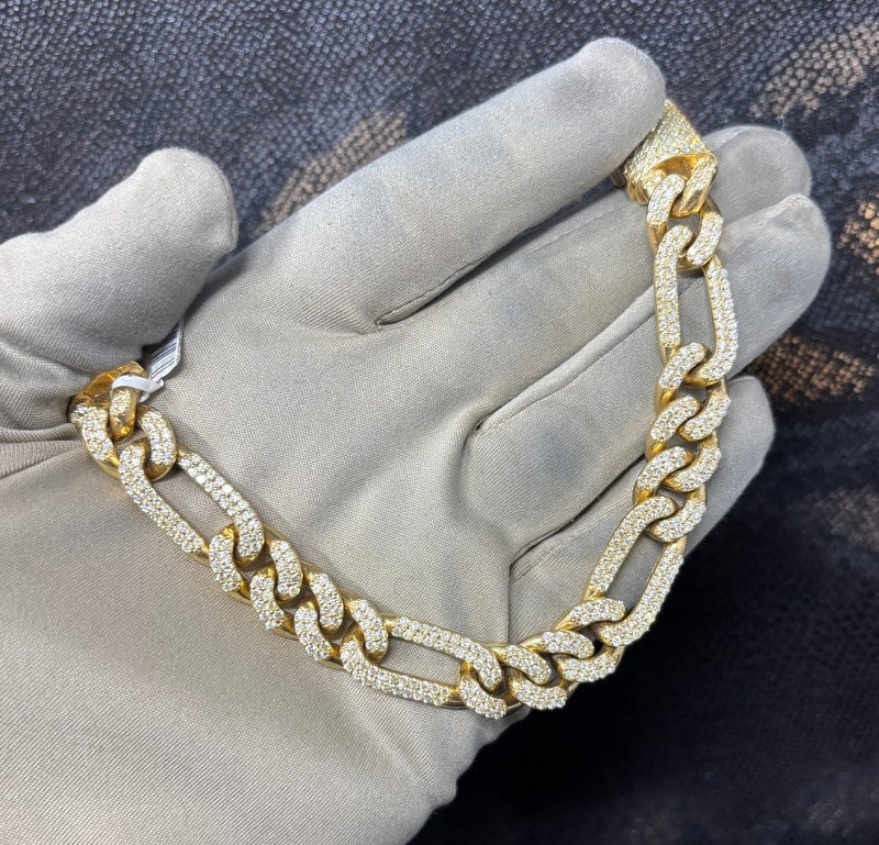 Bijoux Liquidation | Neuf 12mm Bracelet figaro diamant