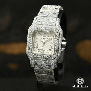 24mm Cartier Santos Galbée - Iced  - Stainless