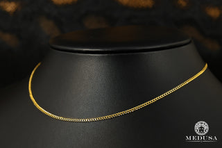 2mm Baby Flat Curb Link - 16'' / Or Jaune