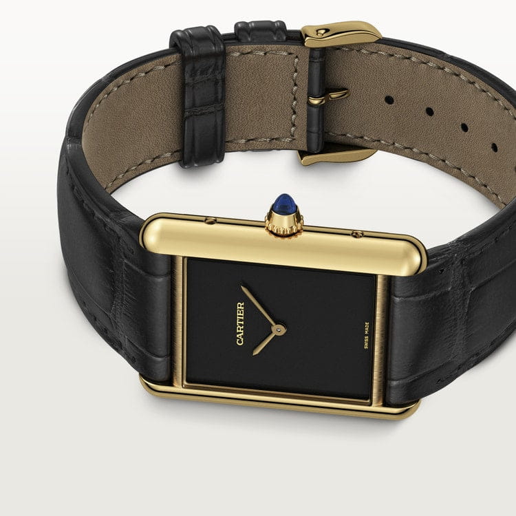 Cartier watch | Men&#39;s Watch 34mm Cartier Tank Louis Onyx Yellow Gold