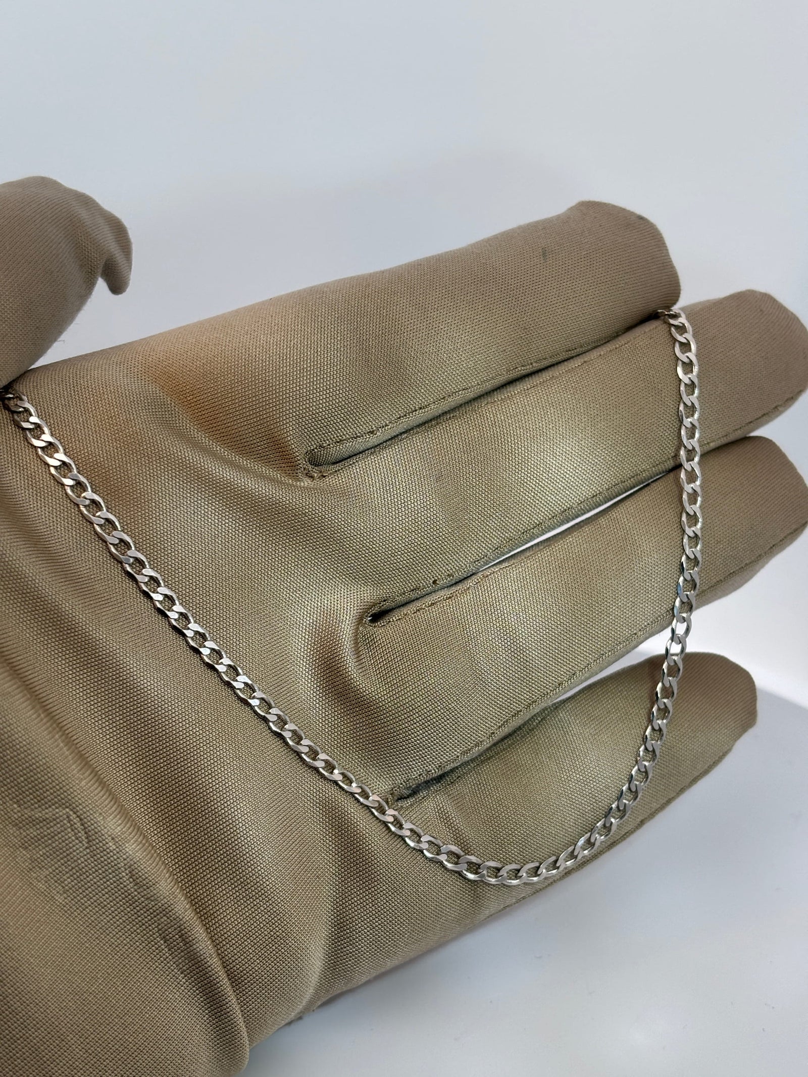 Bijoux Liquidation | Remise à Neuf 3mm bracelet curb or blanc