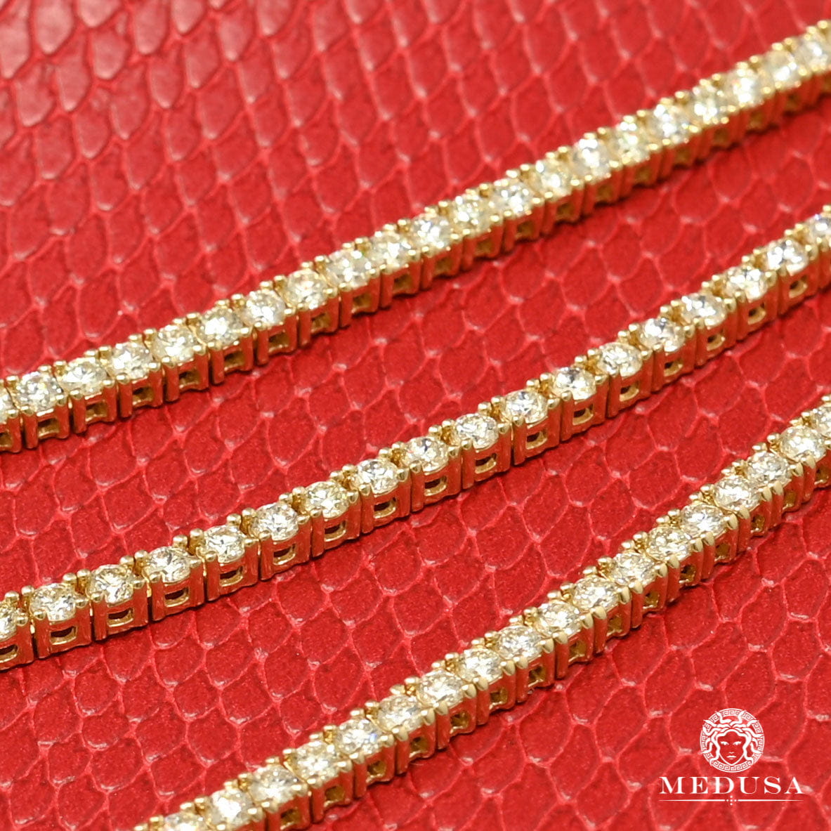 Chaîne à Diamants en Or 14K | Chaîne Tennis 3mm Tennis Tight 4-Prong Sparkle