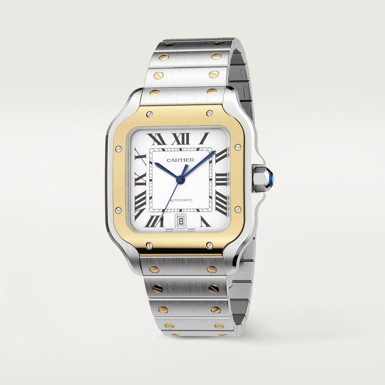 Montre Cartier | Montre Homme 40mm Cartier Santos 100 - 2 Tons Or 2 Tons