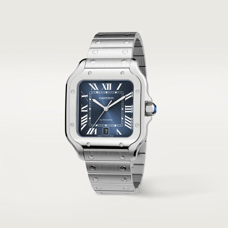 Cartier watch | Cartier Santos 100 XL Blue Stainless 40mm Men&#39;s Watch