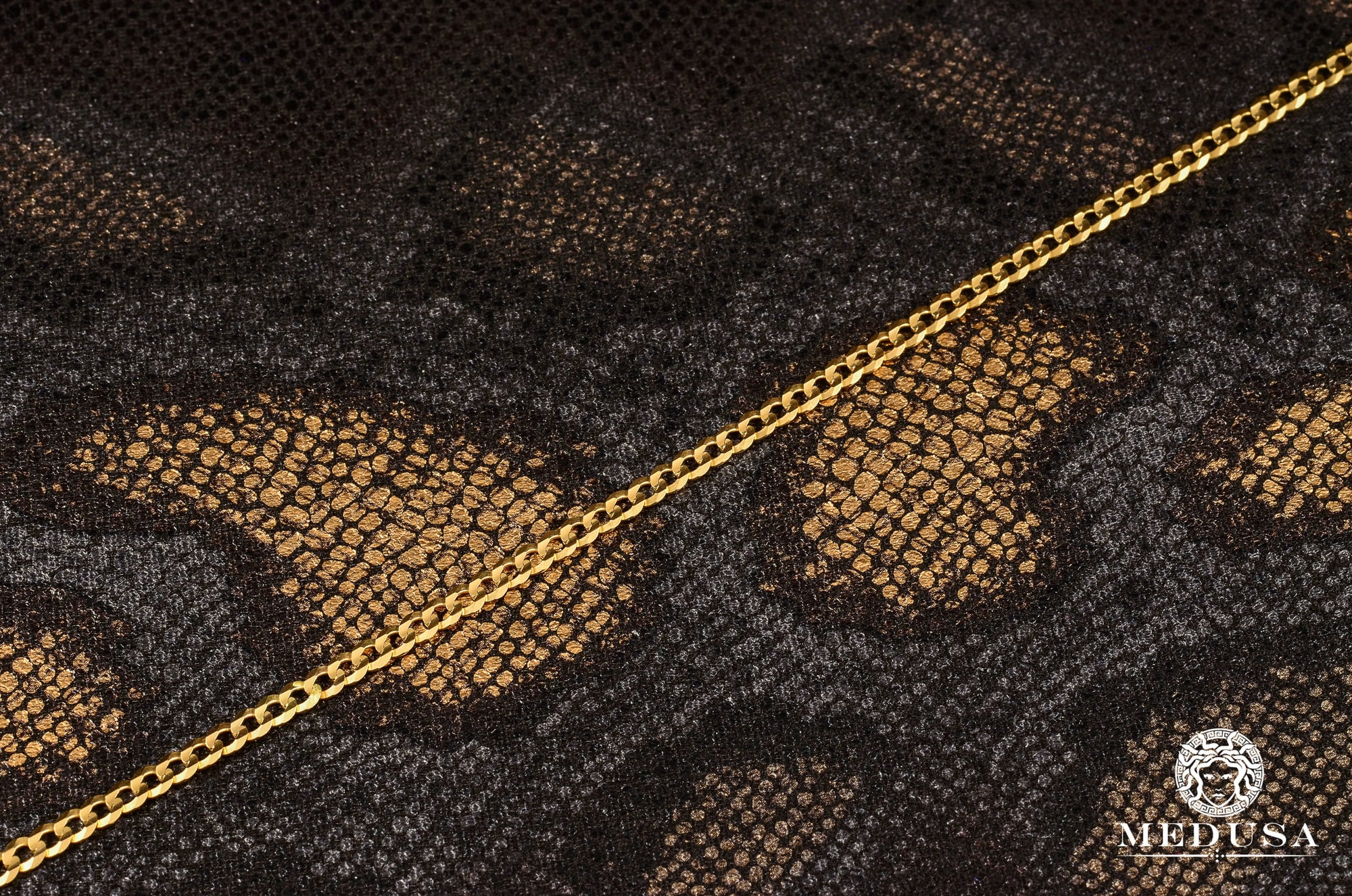 Bracelet en Or 10K | Bracelet Homme 4mm Bracelet Flat Curb Link