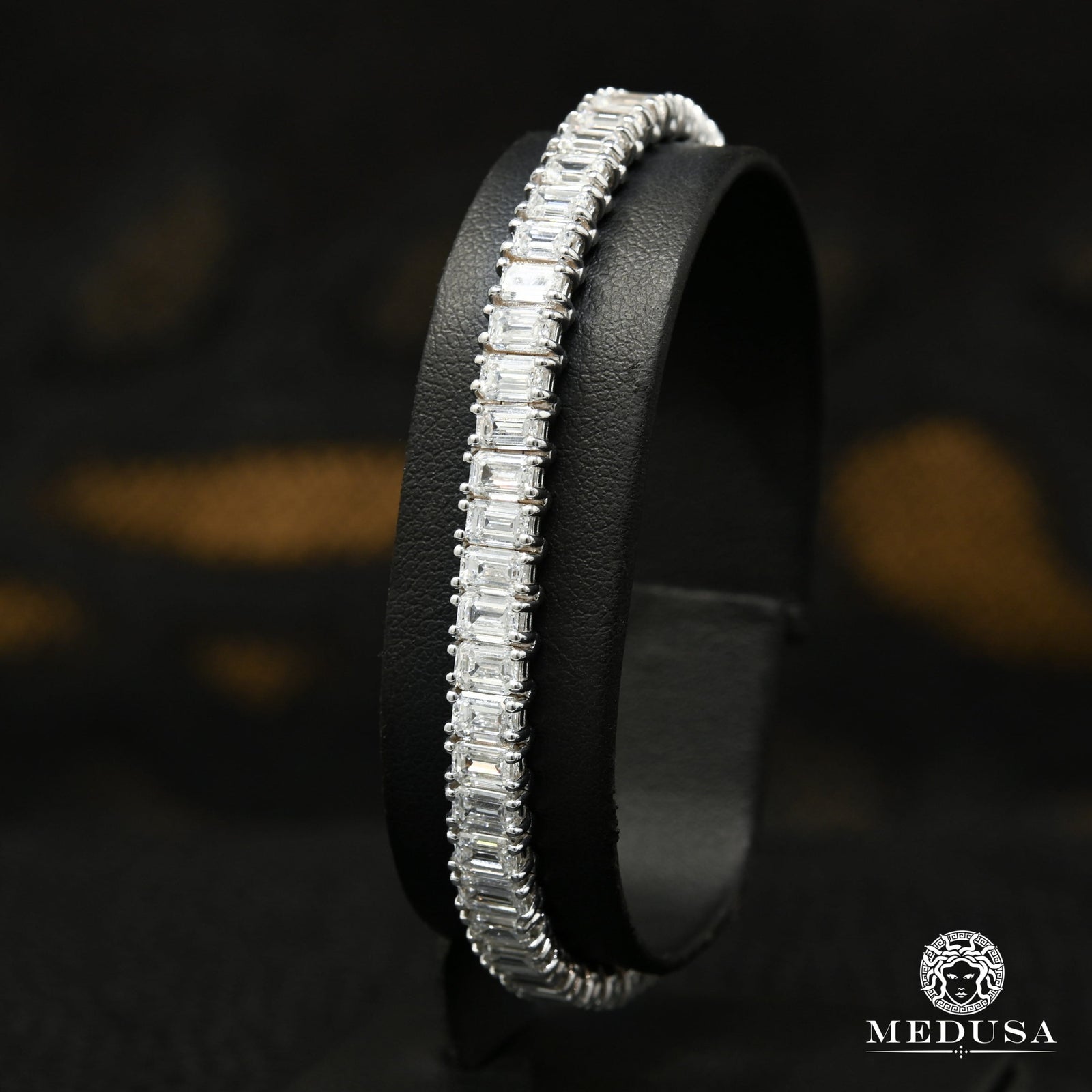 6mm Tennis White Gold - Emerald Cut 