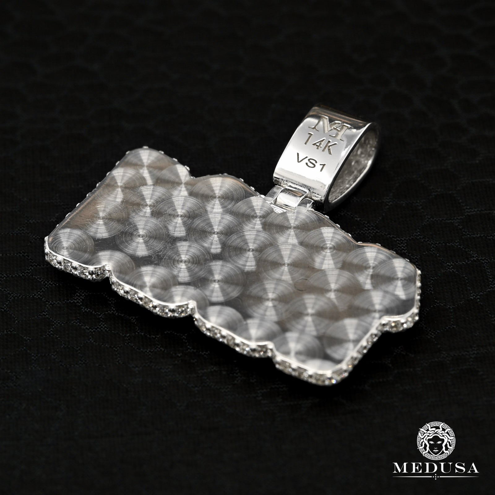 Pendentif 1991 Diamant VVS1 OR Blanc 14K Medusa