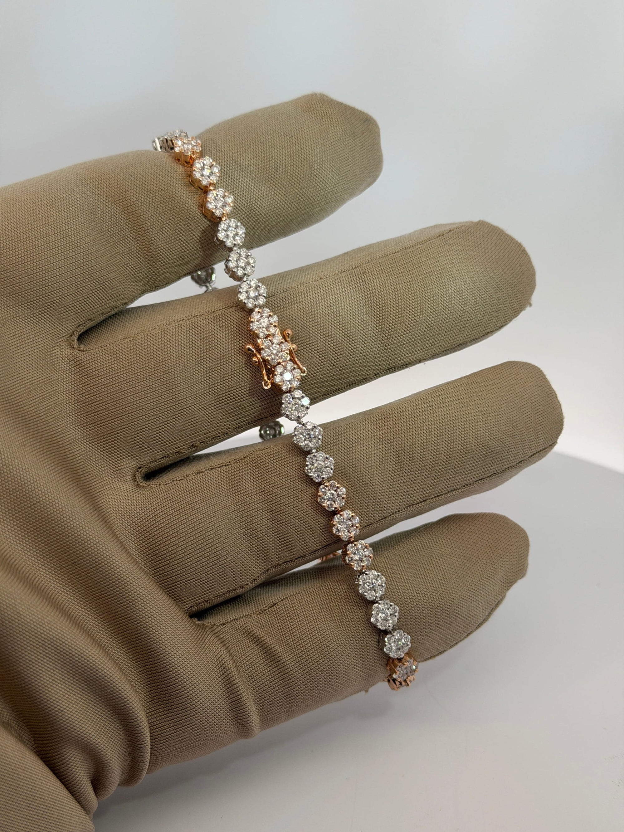 Bijoux Liquidation | Neuf Bracelet 4.8mm Tennis Flower 2 tons
