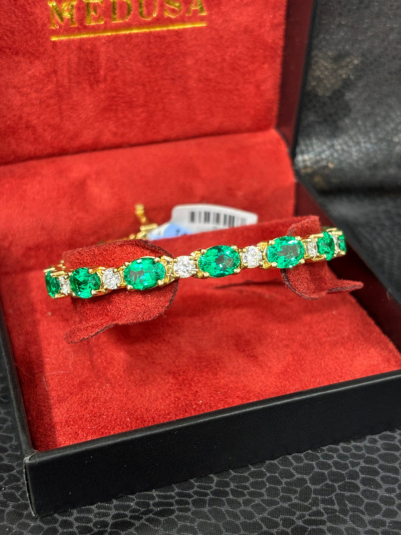 Bijoux Liquidation | Neuf Bracelet 6mm Tennis Émeraude (CB)