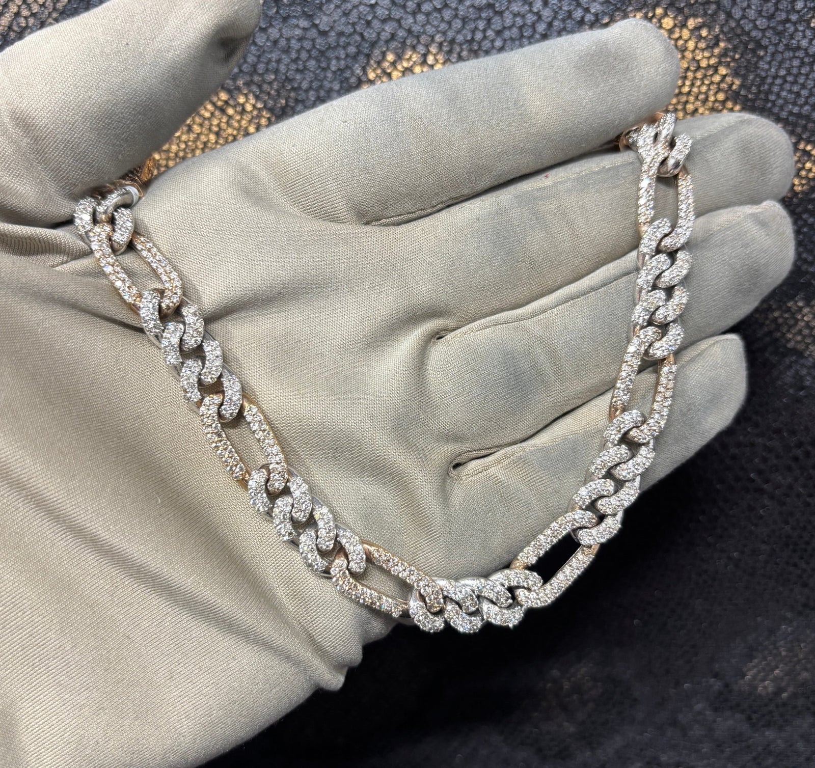 Bracelet 9.5mm Figaro diamant