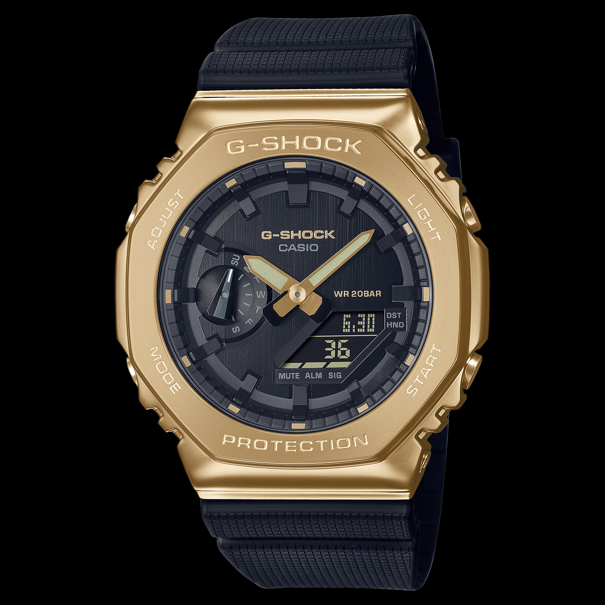 Montre G-Shock | Montre Homme Casio G-SHOCK Digital Series GM-2100G-1A9 Or Jaune