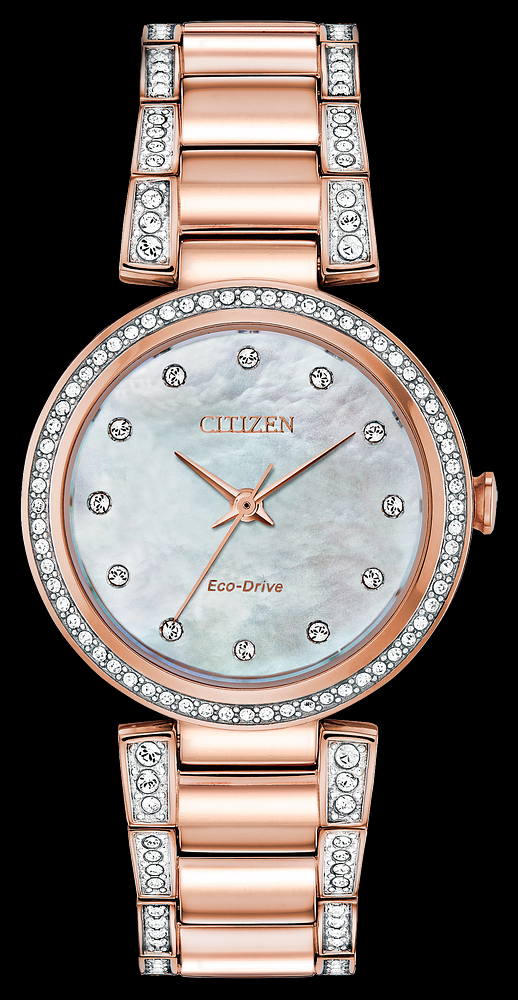 Montre Citizen | Montre Femme Citizen Silhouette Crystal EM0843-51D Or Rose