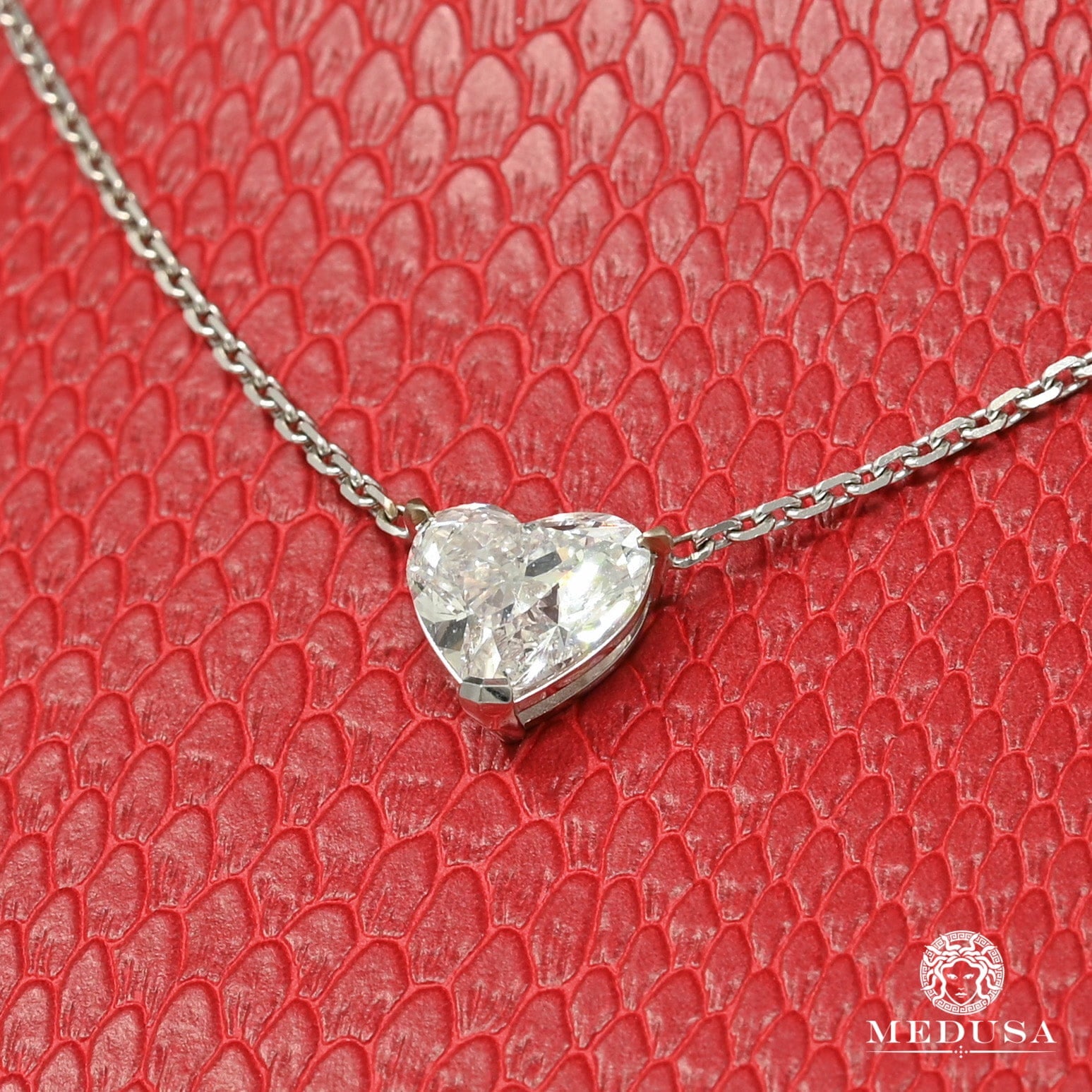 Collier Diamant en Platine | Collier Femme Elegant Heart D1 Platine