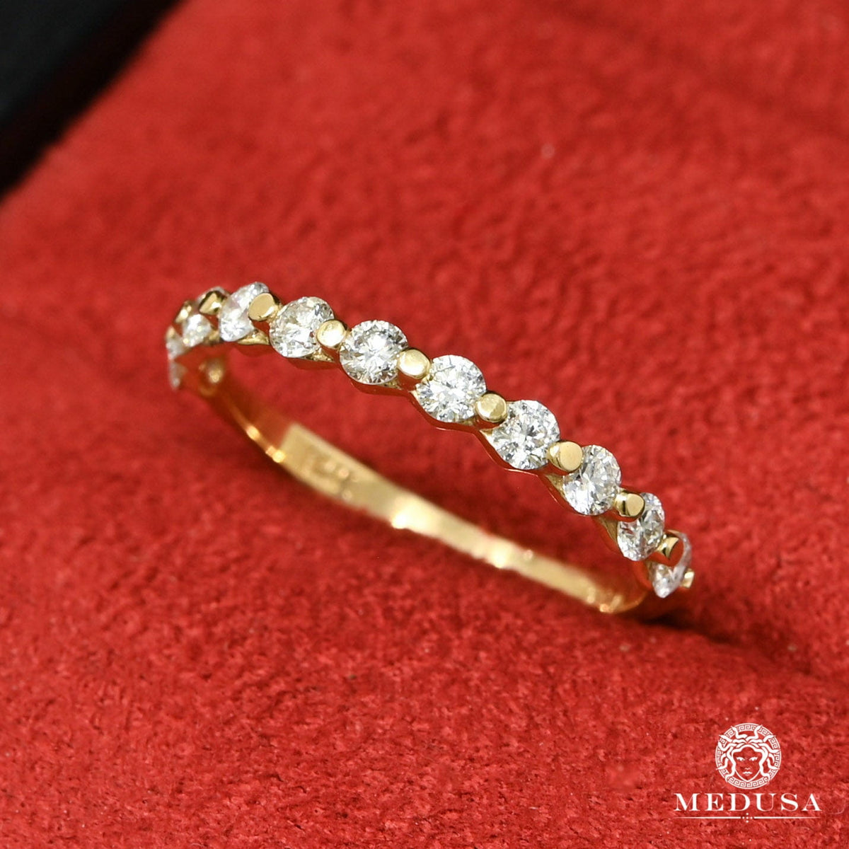Bague Cuban Link avec Zircon en Or Jaune - RIG079