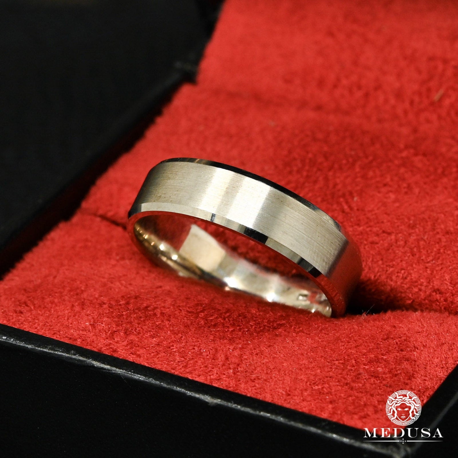 Jonc en Or 10K | Jonc Homme Jonc H17 Or Blanc - MED100-6