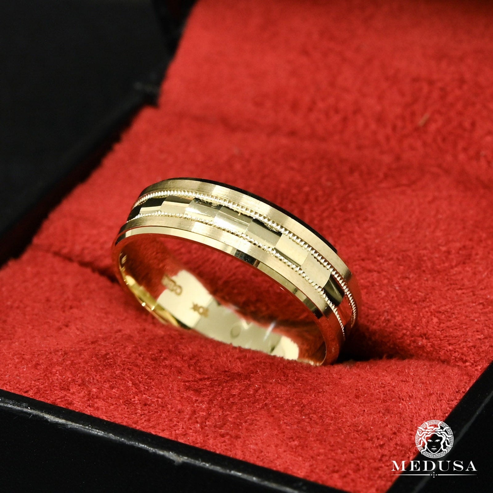 Jonc en Or 10K | Jonc Homme Jonc H21 Or Jaune - MED101