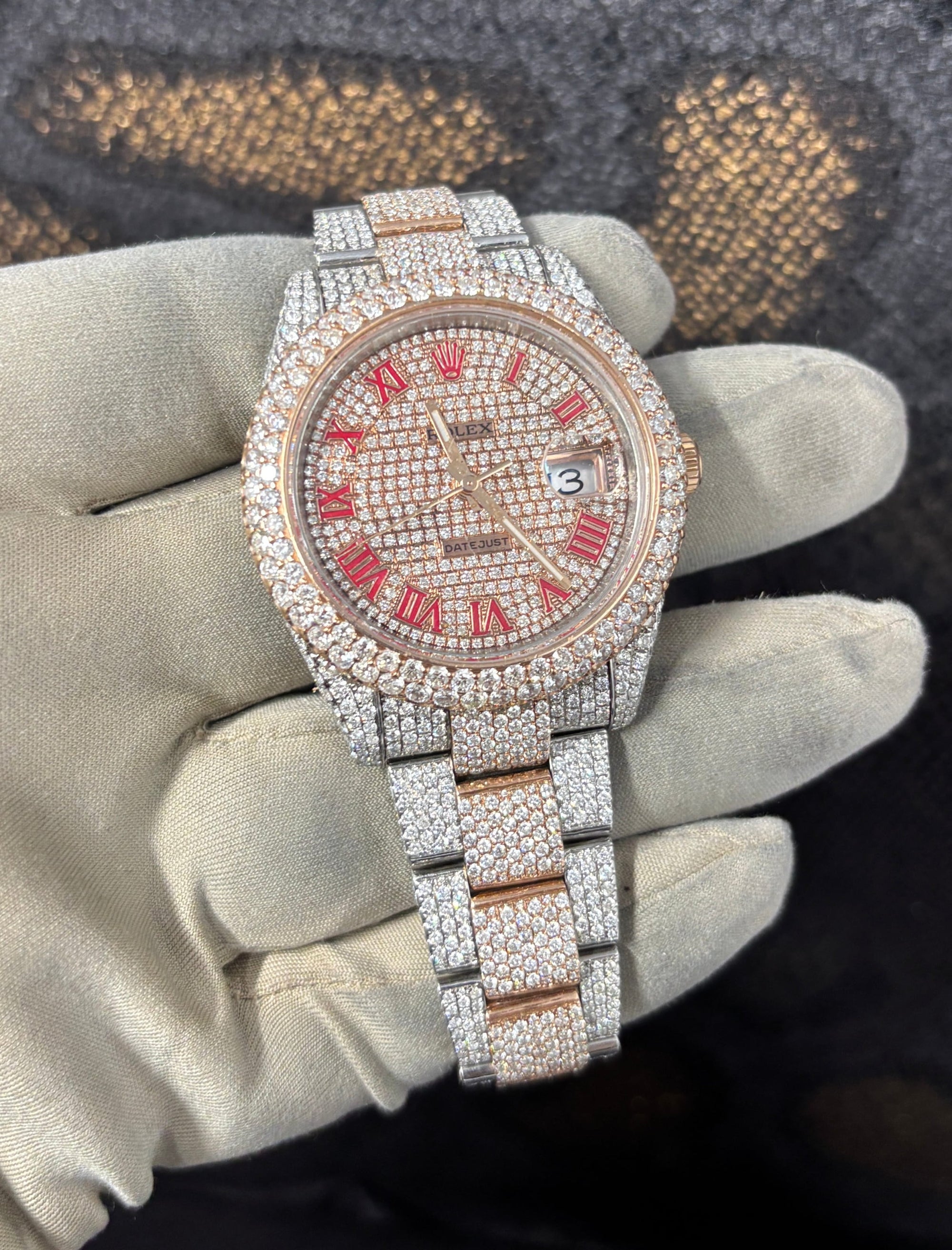Bijoux Seconde Main | Remise à Neuf Rolex 41mm Iced Honeycomb setting