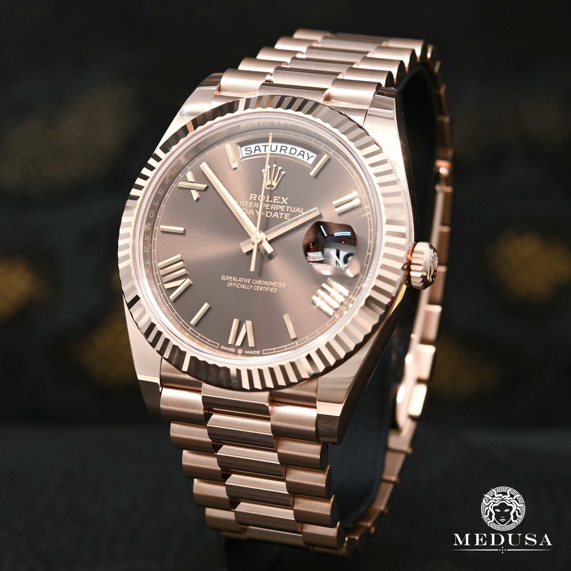 Montre Rolex | Montre Homme Rolex President Day - Date 40mm - Chocolate Rose Gold Or Rose