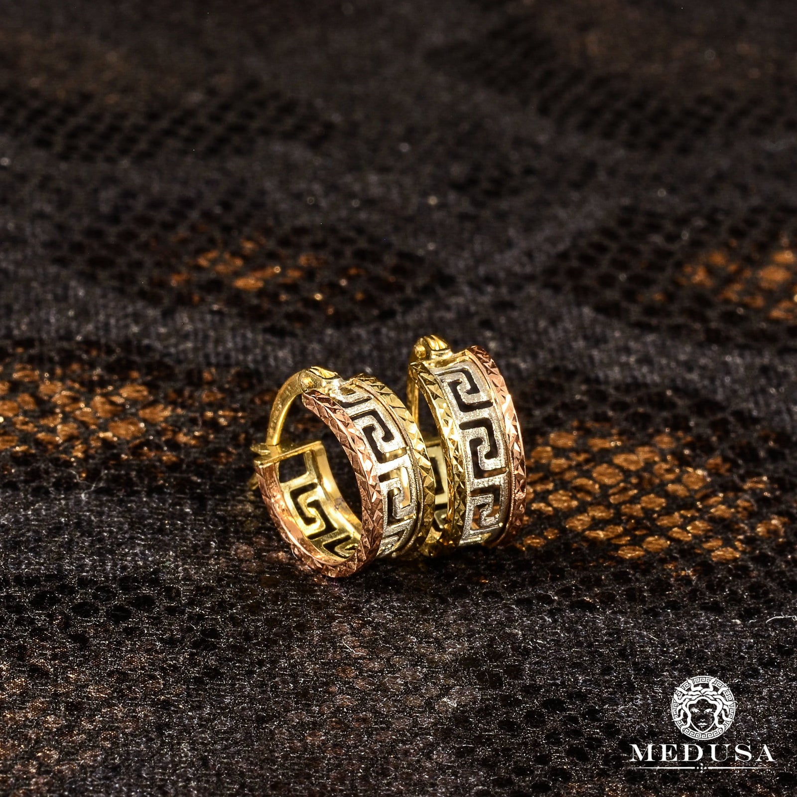 Anneaux en Or 10K | Boucles d’Oreilles Round F2 Or 3 Tons