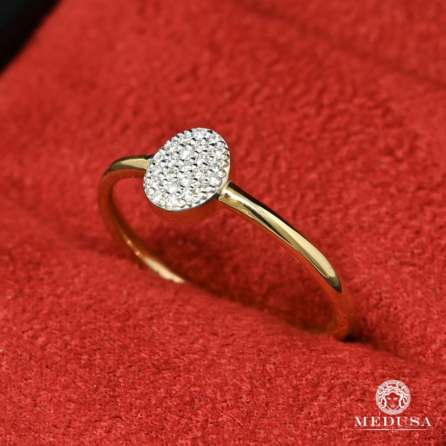 Bague à Diamants en Or 14K | Bague Fiançaille Solitaire F35 - MA1025 Or Jaune