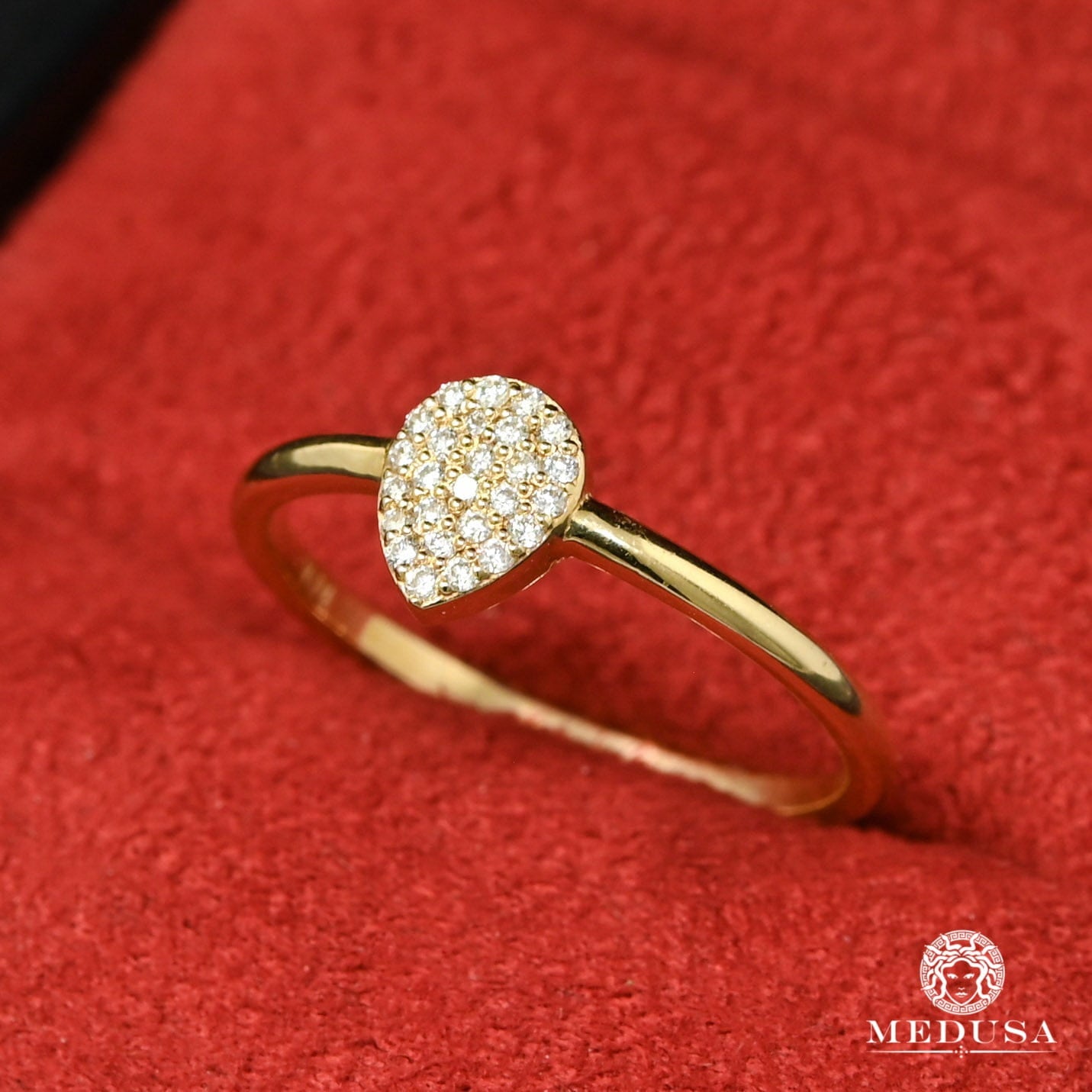 Bague à Diamants en Or 14K | Bague Fiançaille Solitaire F36 - MA1026 Or Jaune