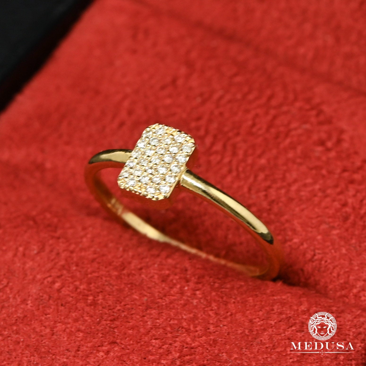 Bague à Diamants en Or 14K | Bague Fiançaille Solitaire F38 - MA1023 Or Jaune