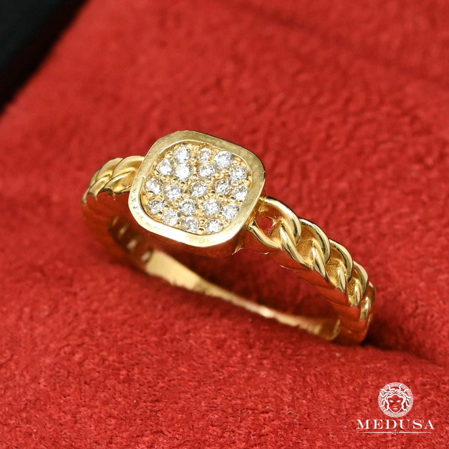 Bague à Diamants en Or 14K | Bague Fiançaille Solitaire F41 - MA0998 Or Jaune