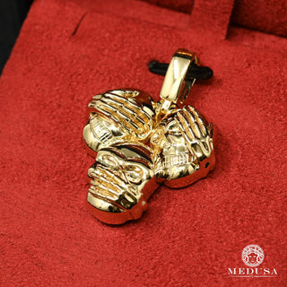 ThreeWiseMonkeys X2  - 35MM / Yellow Gold