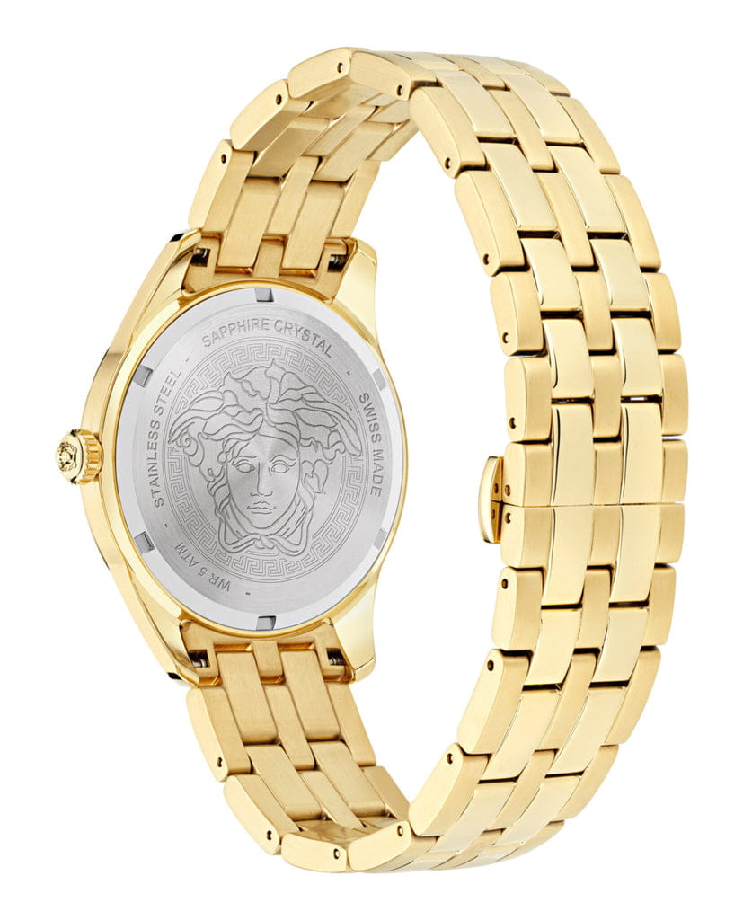 Montre Versace | Montre Homme Versace Greca Time GMT - VE7C00723 Or Jaune