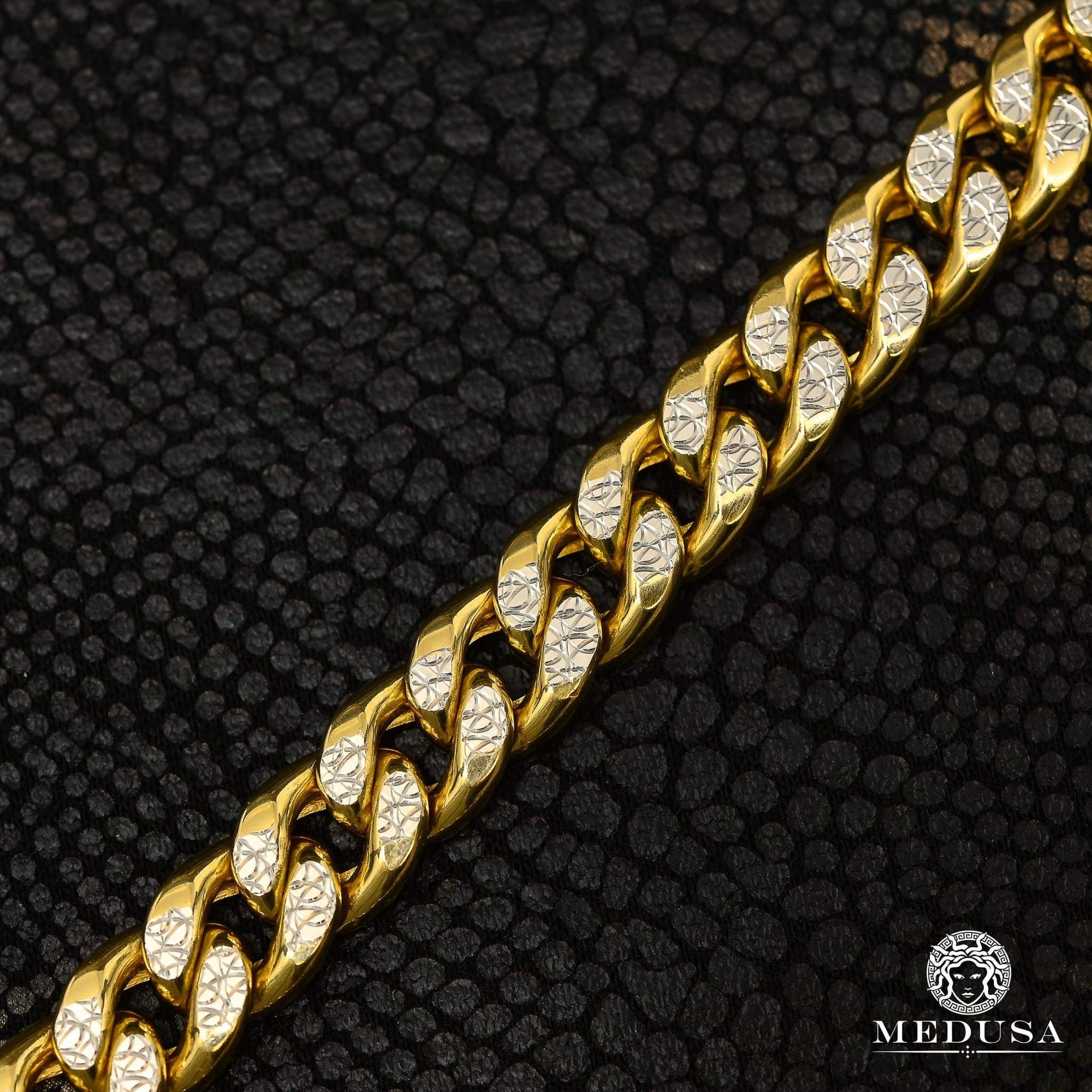 10K Gold Bracelet | Men's Bracelet 10mm Cuban Diamond Cut Bracelet