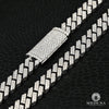Bracelet à Diamants en Or 10K | Bracelet Homme 10mm Bracelet Cuban Prong Big Box - Lock 8.5’’ / Or Blanc