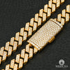 Bracelet à Diamants en Or 10K | Bracelet Homme 10mm Bracelet Cuban Prong Big Box - Lock 8.5’’ / Or Jaune