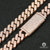 Bracelet à Diamants en Or 10K | Bracelet Homme 10mm Bracelet Cuban Prong Big Box - Lock 8.5’’ / Or Rose