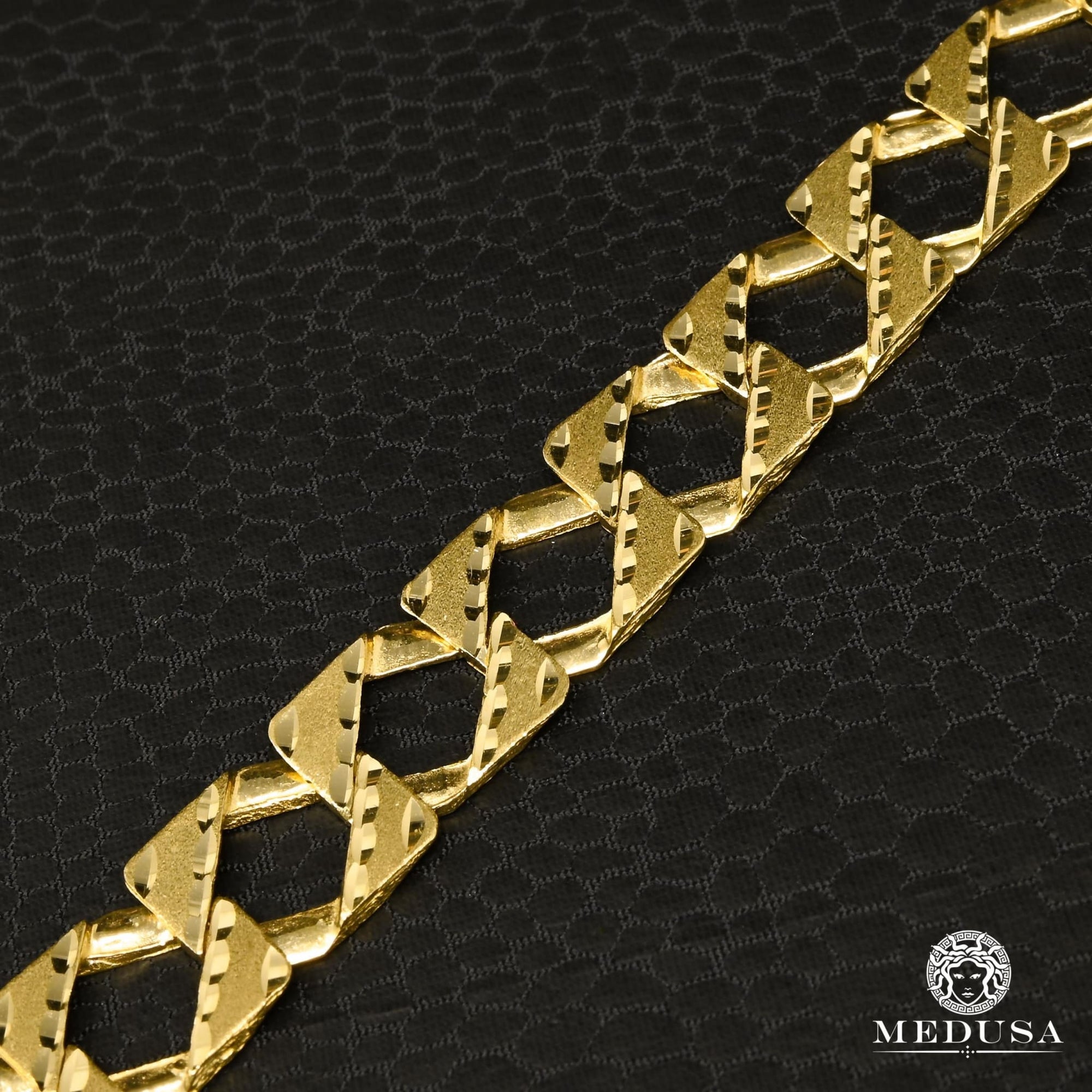 10K Gold Bracelet | Men's Bracelet 11mm Meshy Bracelet MA2