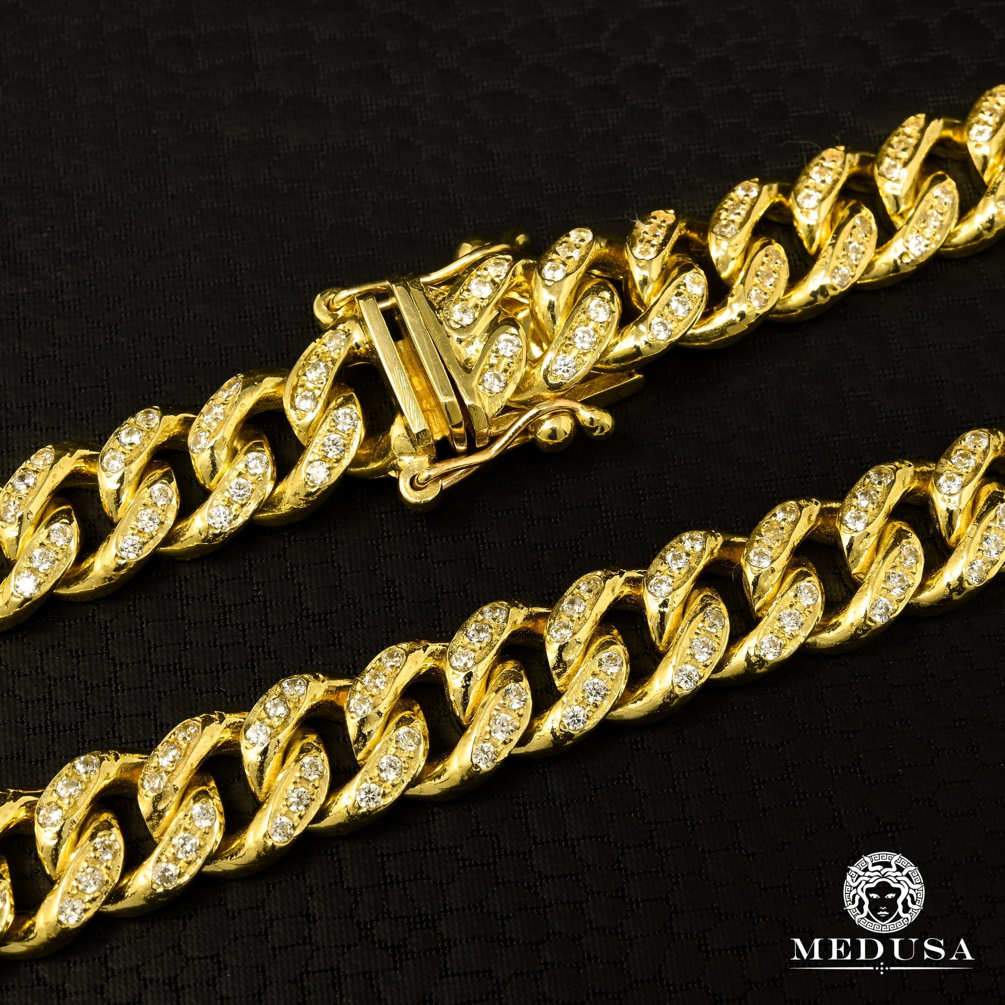 10K Gold Diamond Chain | 11mm Cuban Link CZ chain