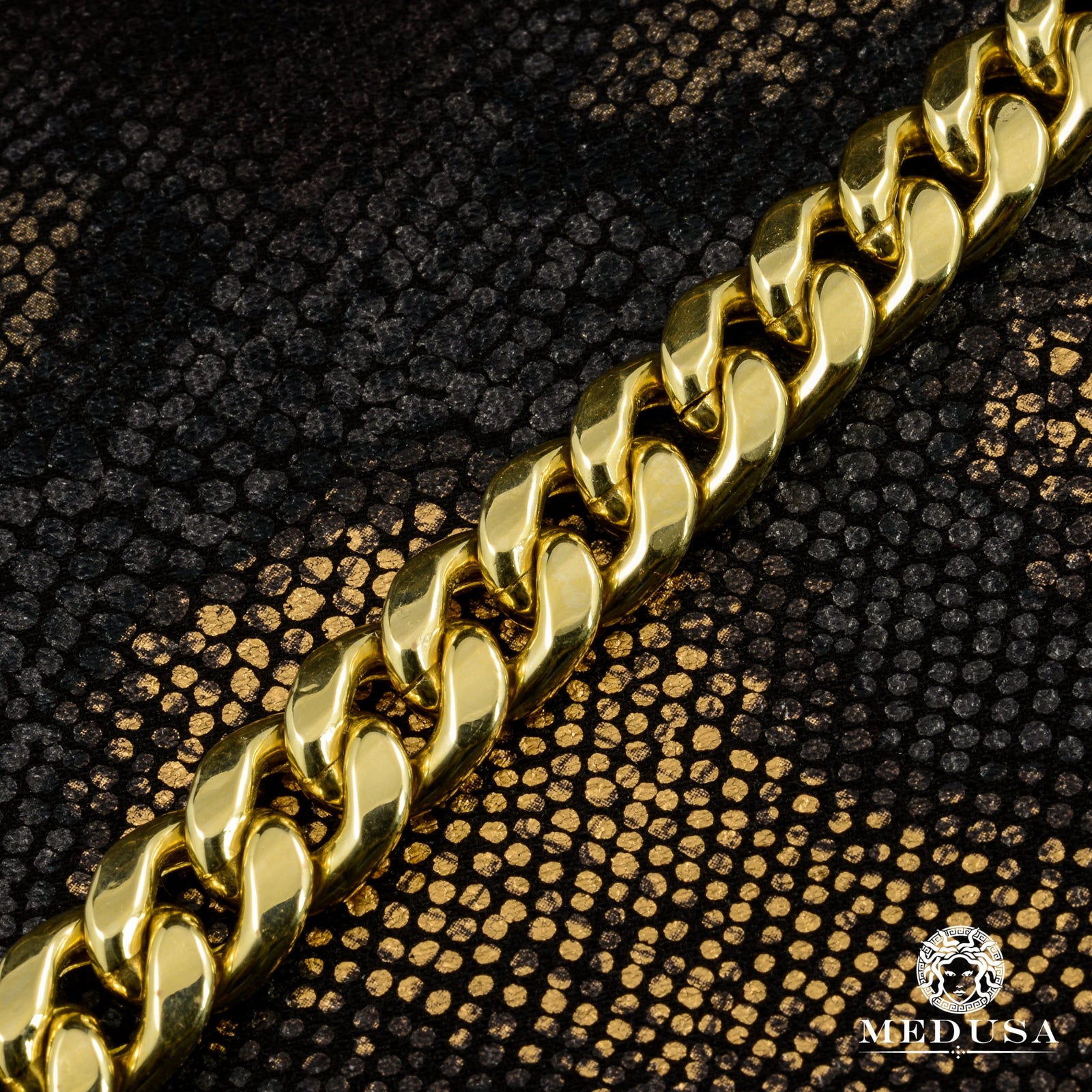 Bracelet en Or 10K | Bracelet Homme 12mm Bracelet Cuban Link