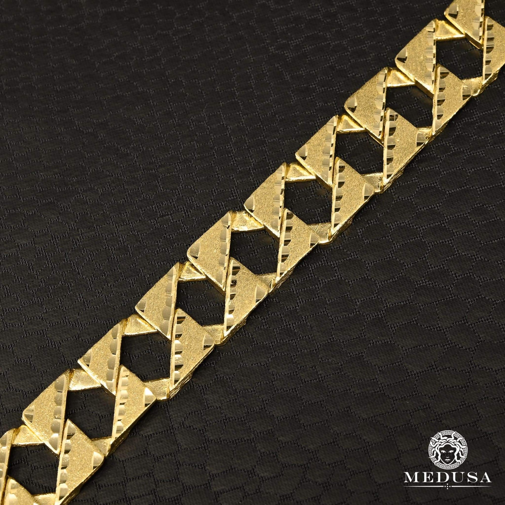 10K Gold Bracelet | Men's Bracelet 12mm Meshy Bracelet M-CBE