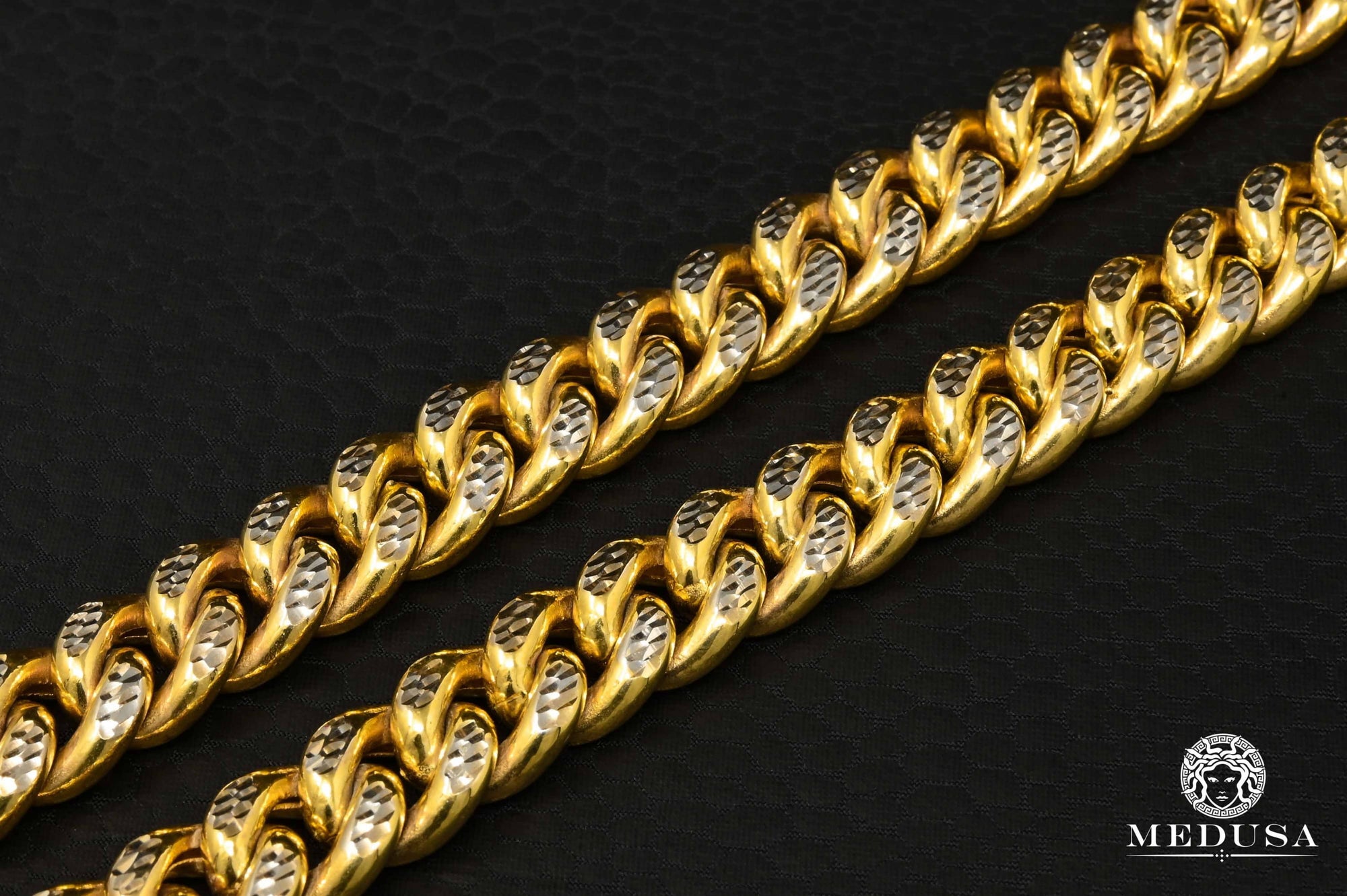 Chaîne en Or 10K | Chaîne 12mm Cuban Diamond Cut