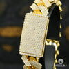 Bracelet à Diamants en Or 10K | Bracelet Homme 17mm Bracelet Cuban Prong Big Box - Lock 8.5’’ / Or Jaune