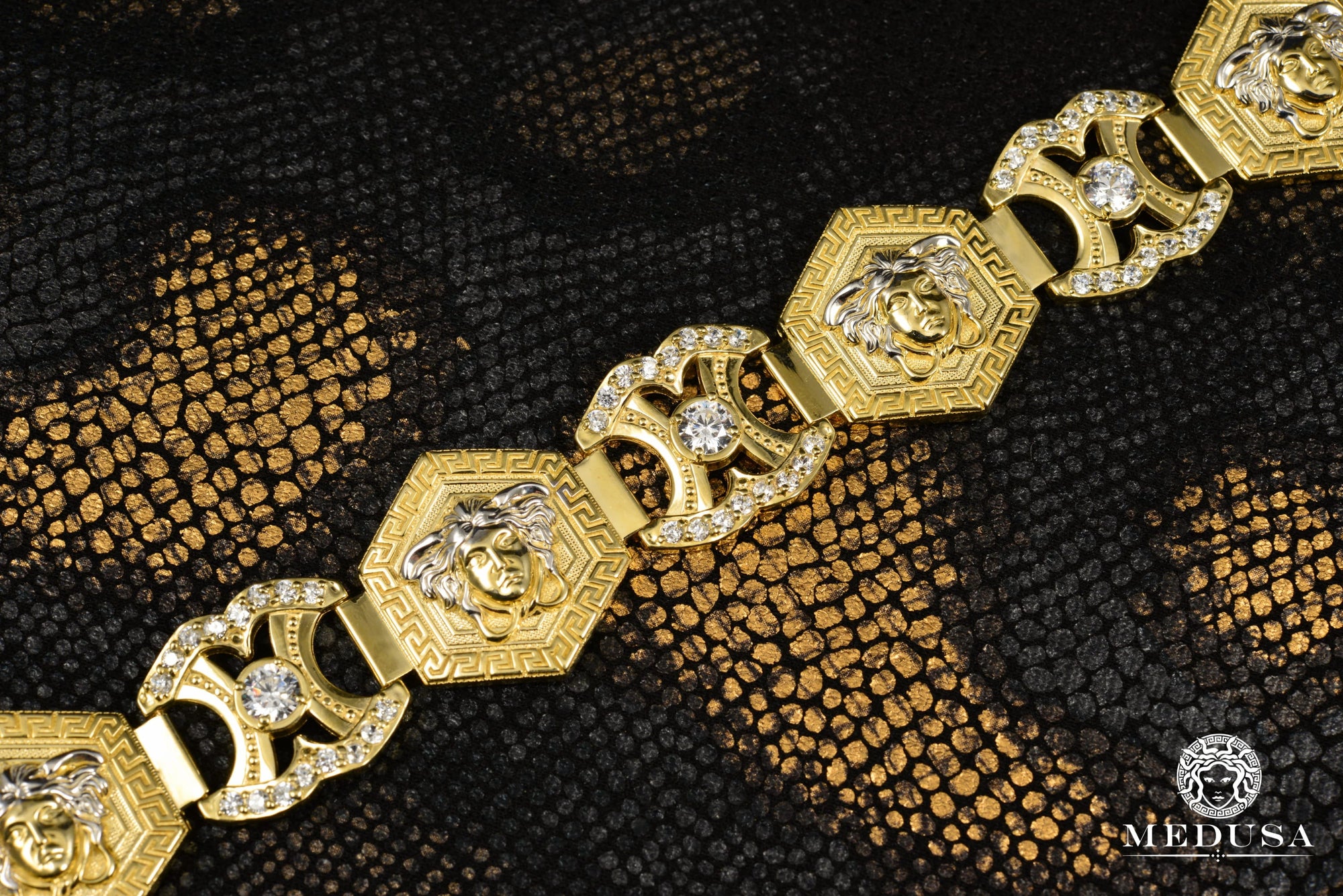 Bracelet en Or 10K | Bracelet Homme 24mm Bracelet Sparta H2 8.5’’ / Or 2 Tons