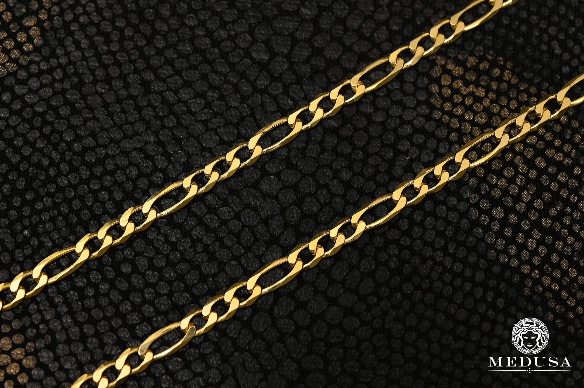 10K Gold Chain | Curb Chain 3.5mm Figaro Concave