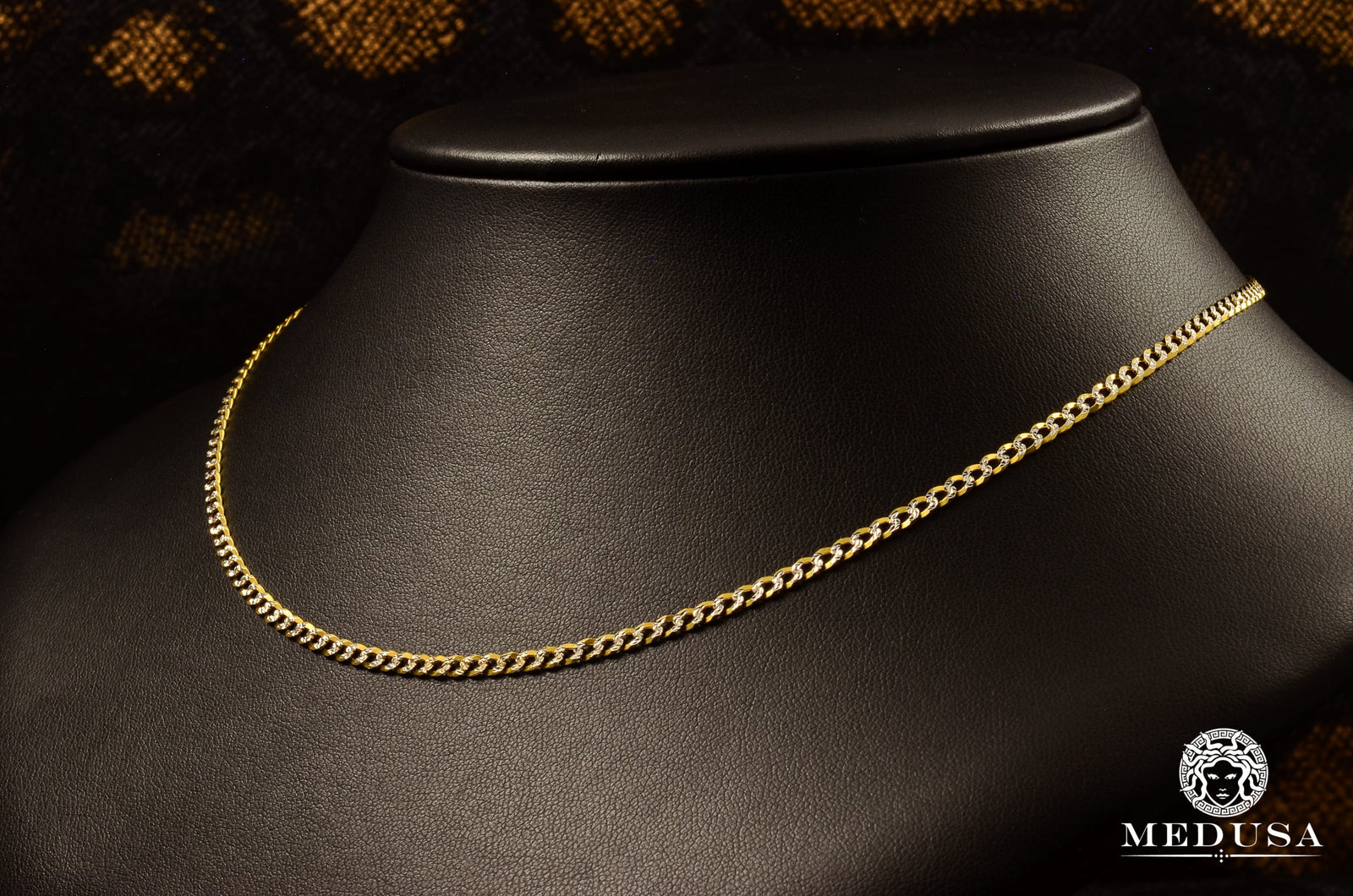 10K Gold Chain | Curb Chain 3.5mm Flat Curb Diamond Cut