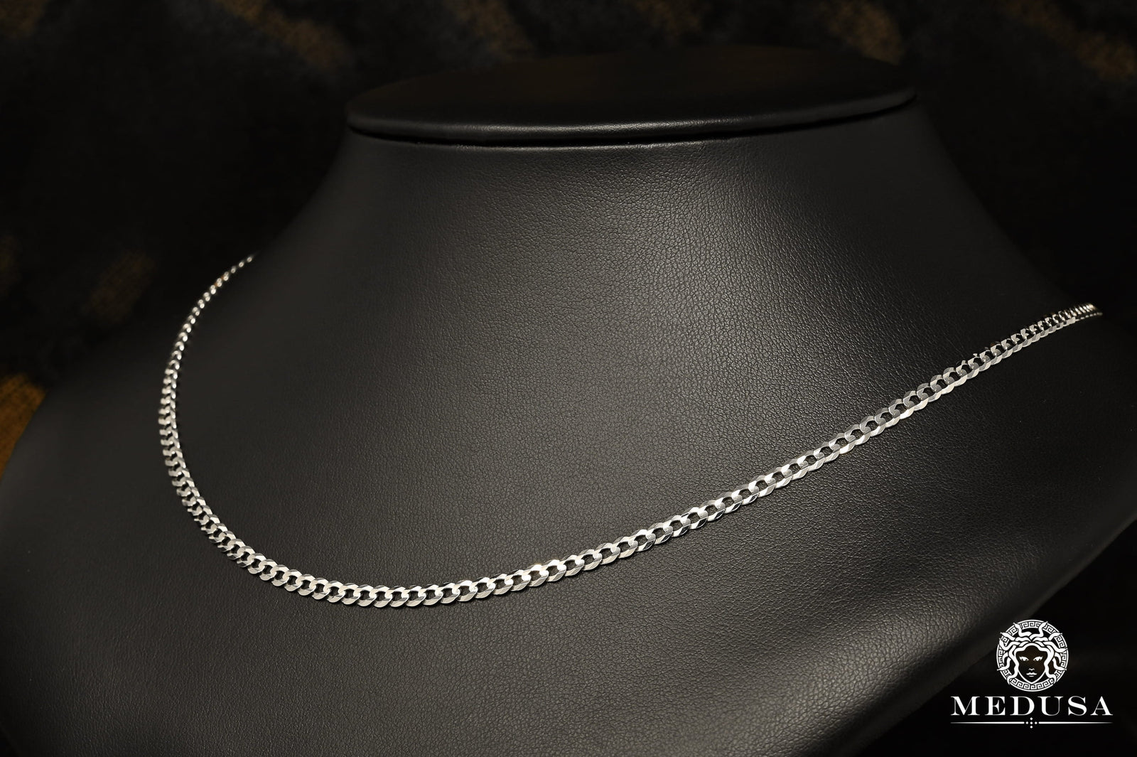 10K Gold Chain | Curb Chain 3.5mm Flat Curb White Gold