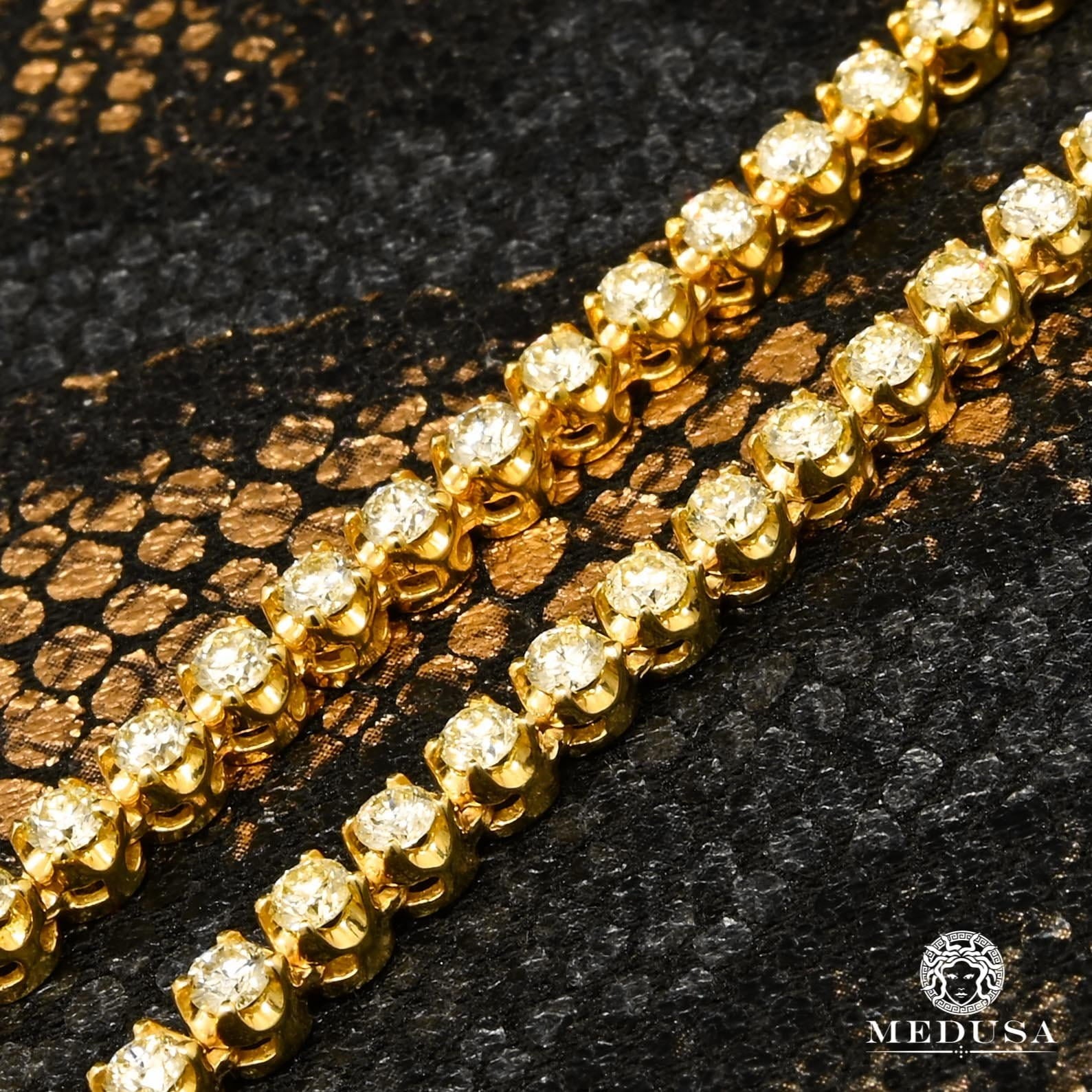 10K Gold Diamond Chain | Tennis Chain 3.5mm Tennis Chain Circle-Prong