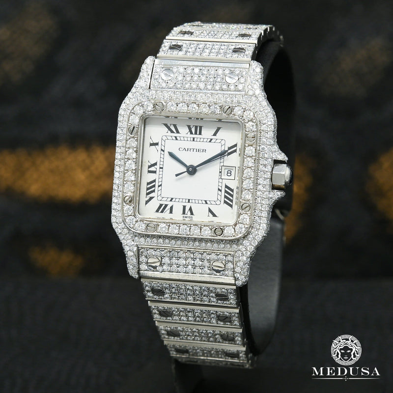 Cartier watch | Cartier Santos Galbée 31mm Women&#39;s Watch - Iced Stainless
