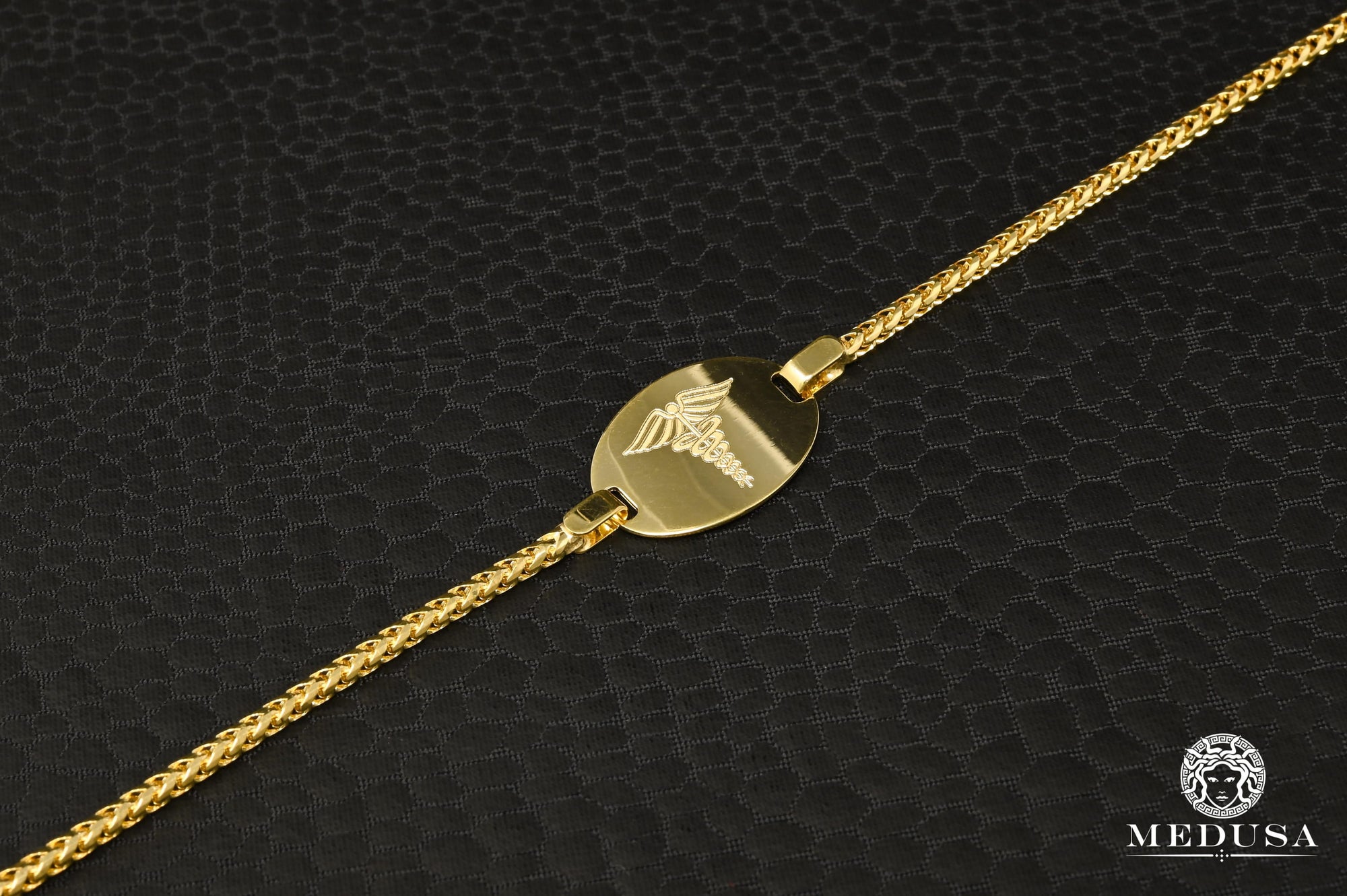 10K Gold Bracelet | Bracelet Woman 3mm Bracelet Medical Franco Yellow Gold