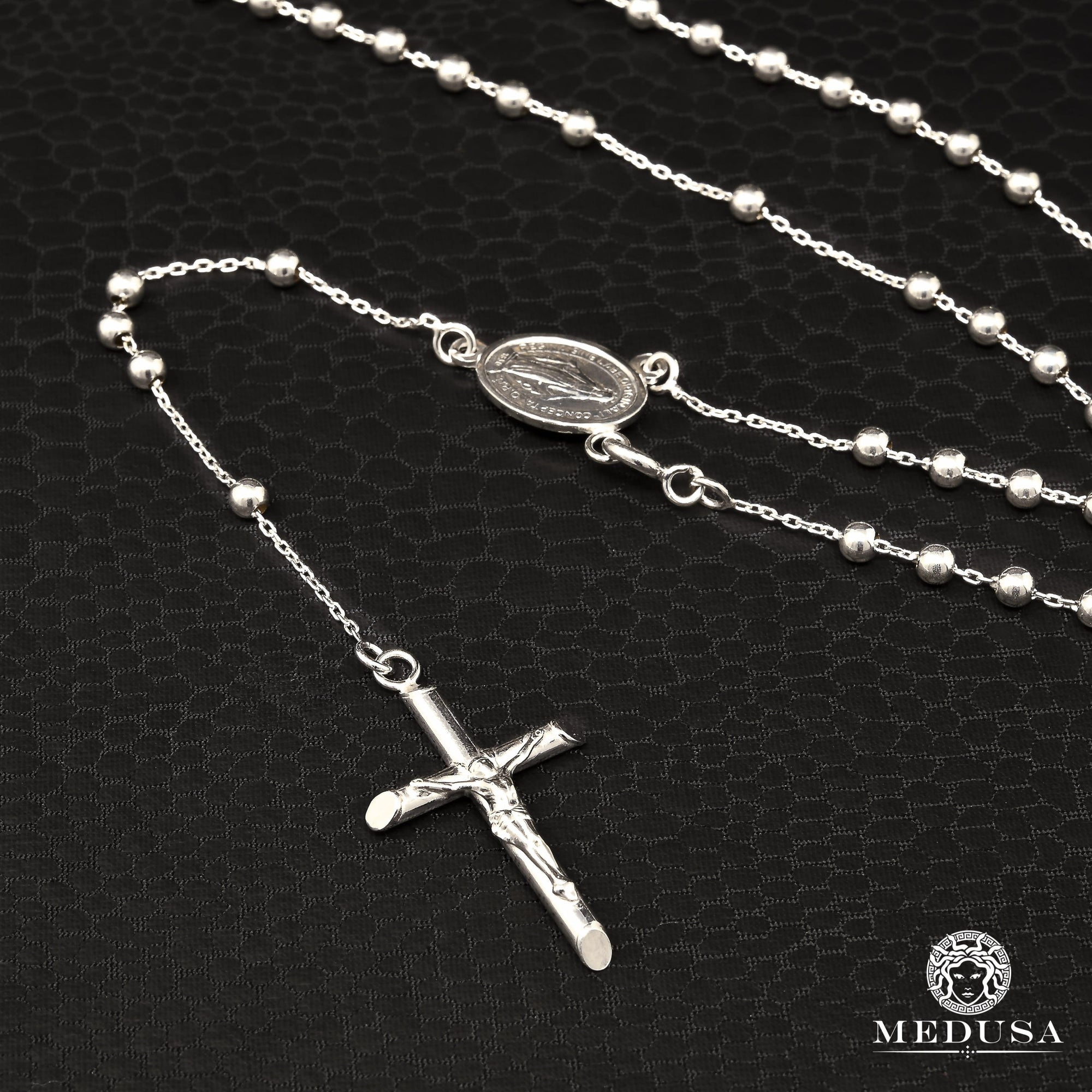 14K Gold Chain | Chain 3mm White Gold Rosary White Gold