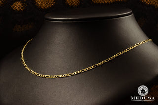 3mm Figaro Solid  - 18'' / Yellow Gold