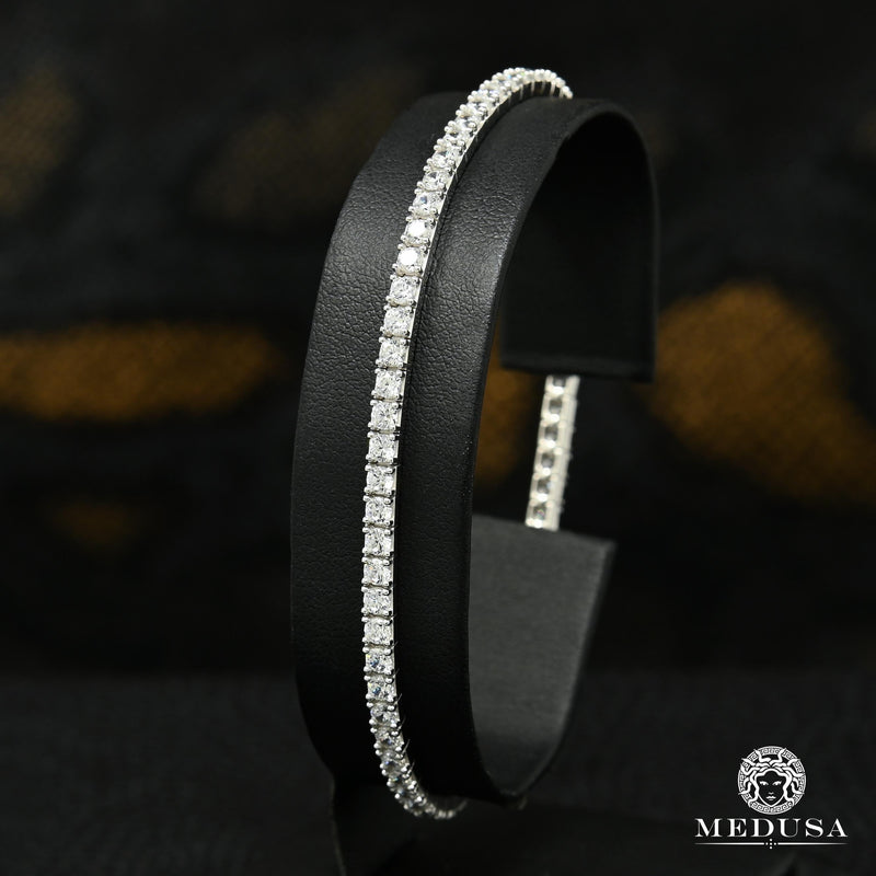 10K Gold Bracelet | Men&#39;s Bracelet 3mm Tennis White Gold White Gold